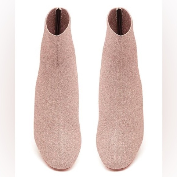 Loeffler Randall / Carter Bootie sock boot block heel  metallic sparkly pink 7.5 - Picture 2 of 7